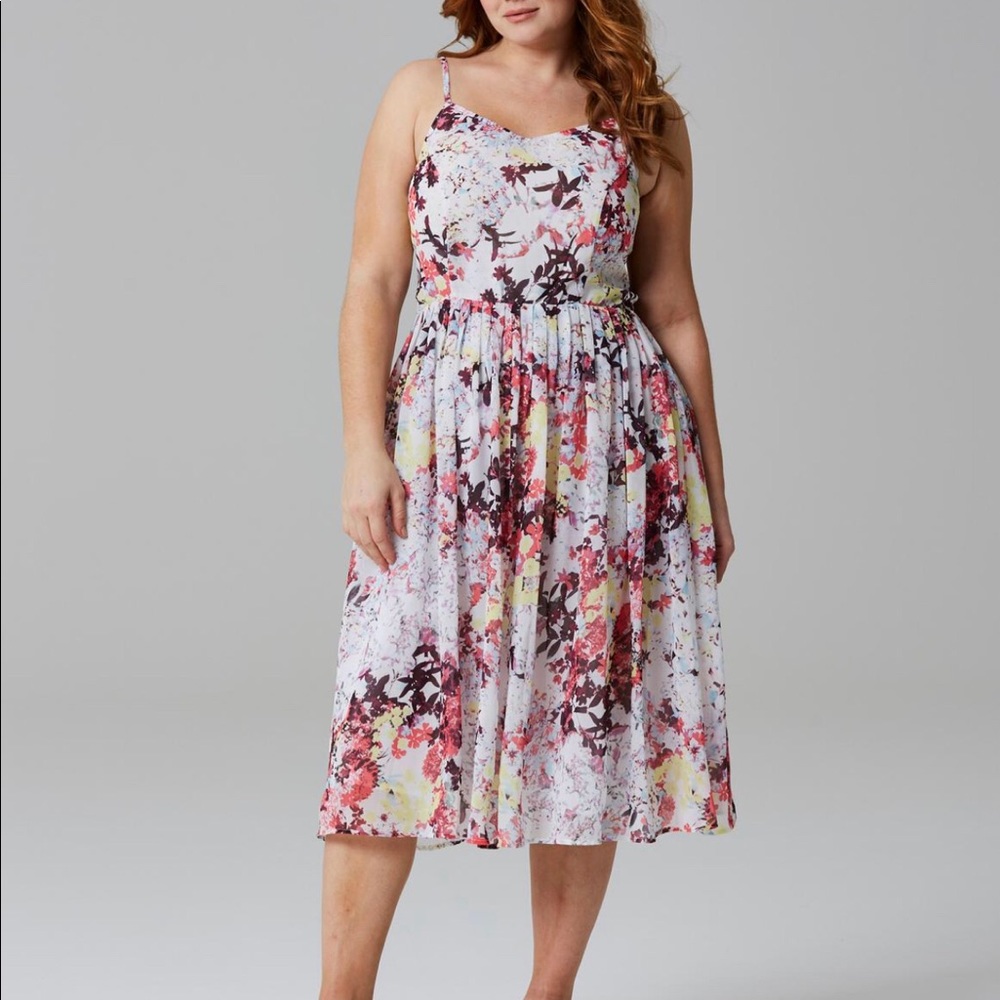 Chiffon cami strap floral dress